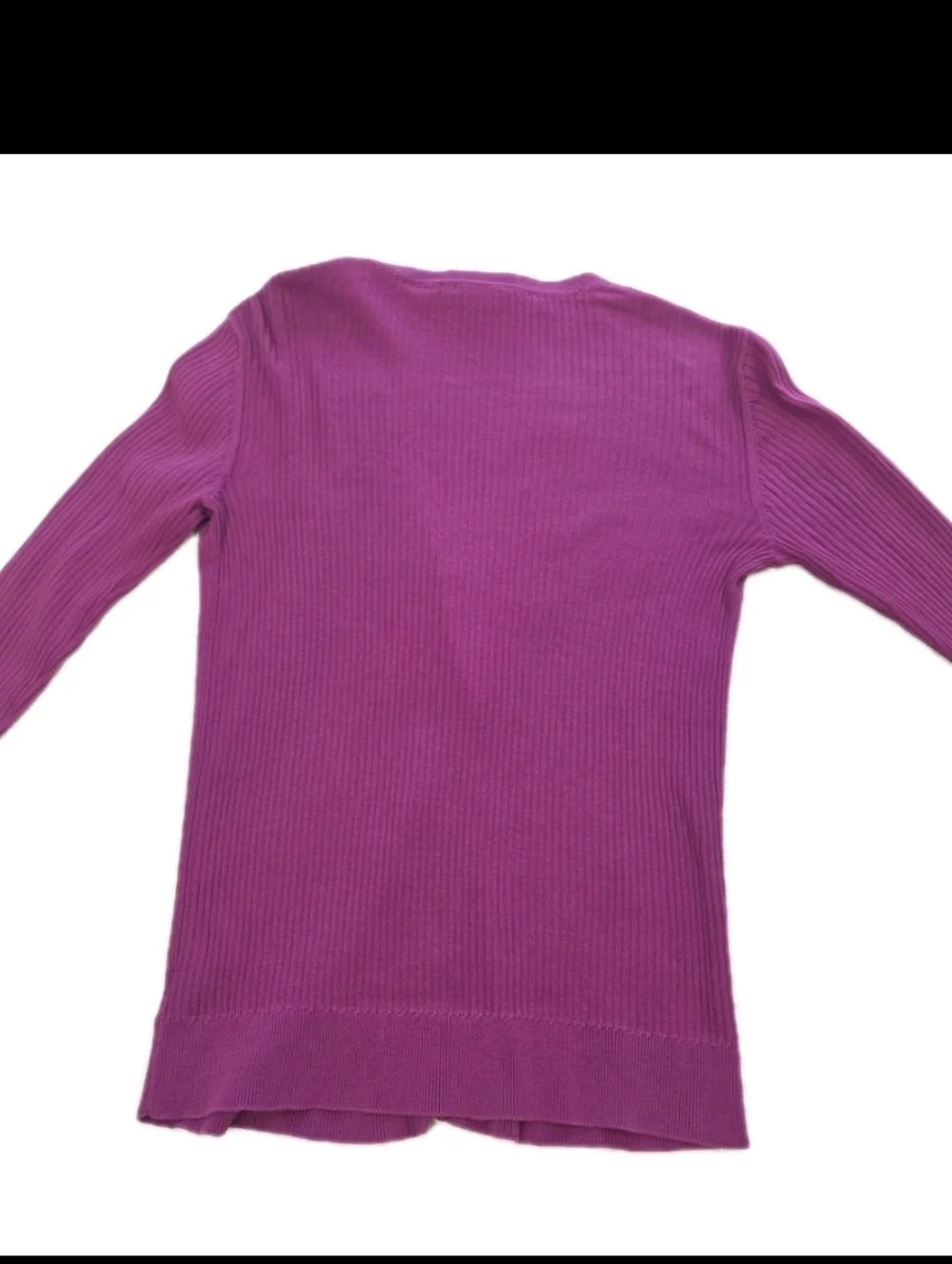 Tory Burch Simone Cotton Rib Knit Cardigan Fuschia Pink Logo Buttons Size XS